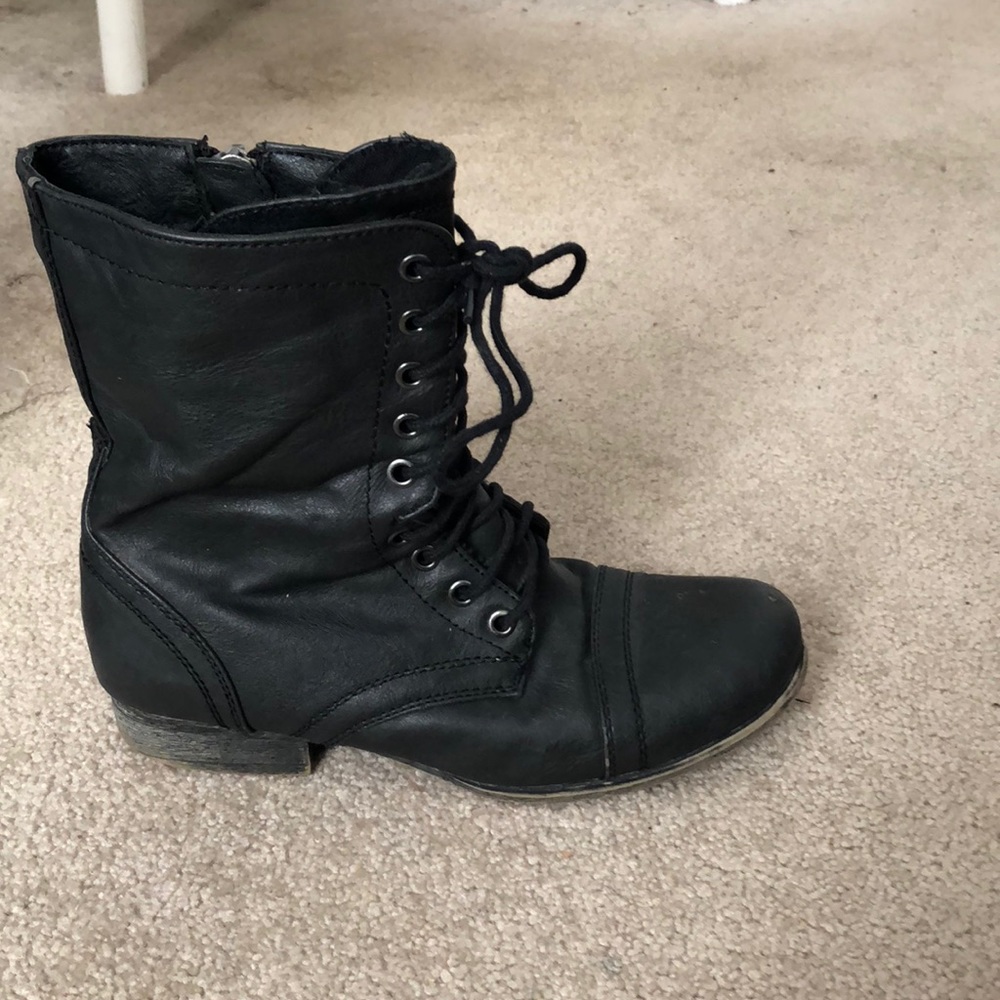 Steve Madden Black Combat Boots